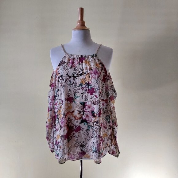 Thalia Sodi Floral Cold Shoulder Top NWOT - Picture 1 of 10